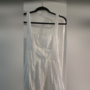 Trixxi White Ruched Backless Sundress